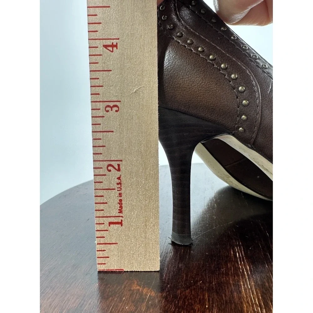 Franco Sarto Women's Heels Vintage Brown Leather Pointed Western Size 6 M